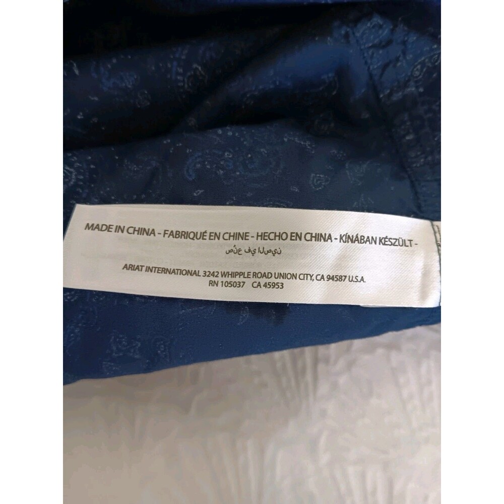 Ariat Men's XL Navy Paisley Long Sleeve Western Button Down Cotton Shirt - Picture 11 of 13